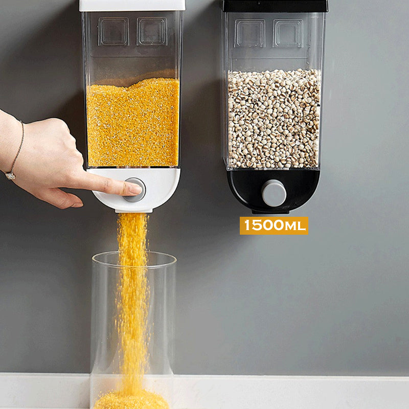 1500ml Wall Mounted Transparent Grain Storage Box