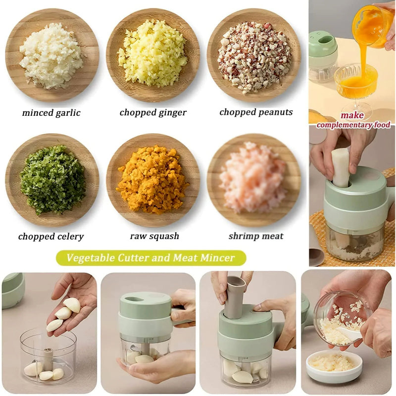 2-in-1 Electric Handheld Food Chopper