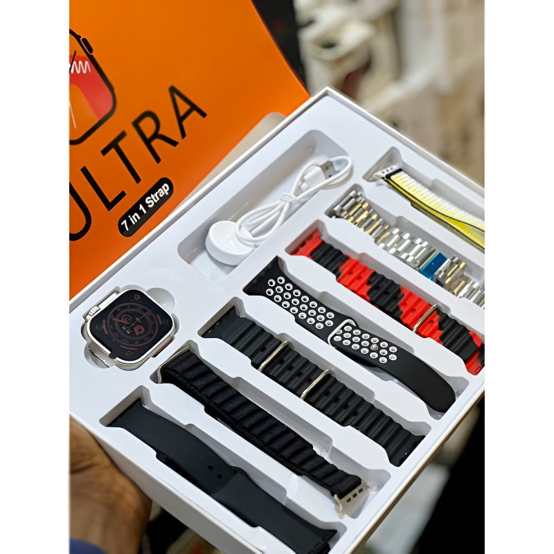 7-in-1 Ultra Smart Watch – Big 2.01” Display with 7 Straps