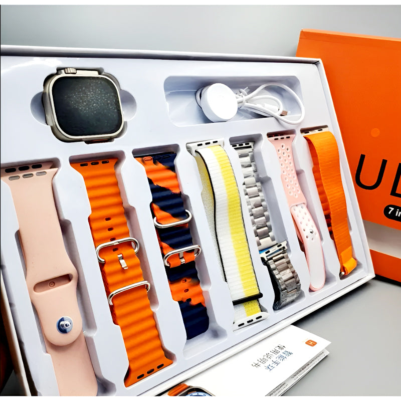 7-in-1 Ultra Smart Watch – Big 2.01” Display with 7 Straps