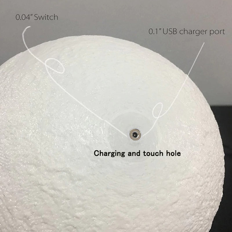 3D Moon Lamp LED Rechargeable Table Light – 12CM with Remote