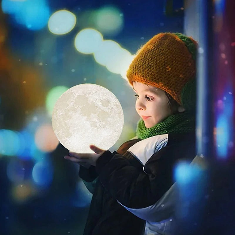 3D Moon Lamp LED Rechargeable Table Light – 12CM with Remote