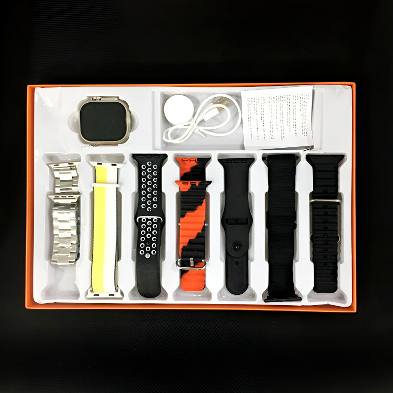 7-in-1 Ultra Smart Watch – Big 2.01” Display with 7 Straps