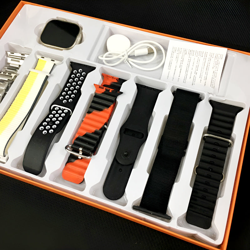 7-in-1 Ultra Smart Watch – Big 2.01” Display with 7 Straps