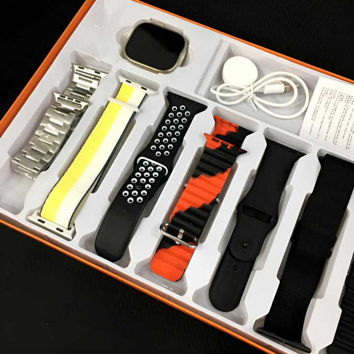 7-in-1 Ultra Smart Watch – Big 2.01” Display with 7 Straps