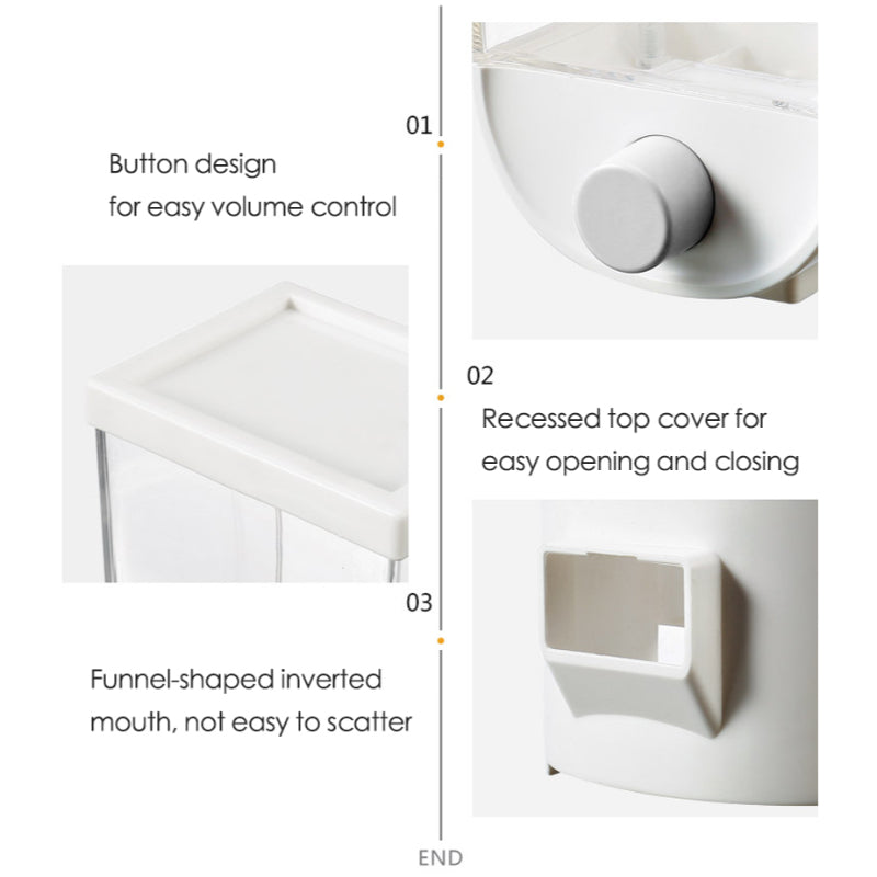 1500ml Wall Mounted Transparent Grain Storage Box