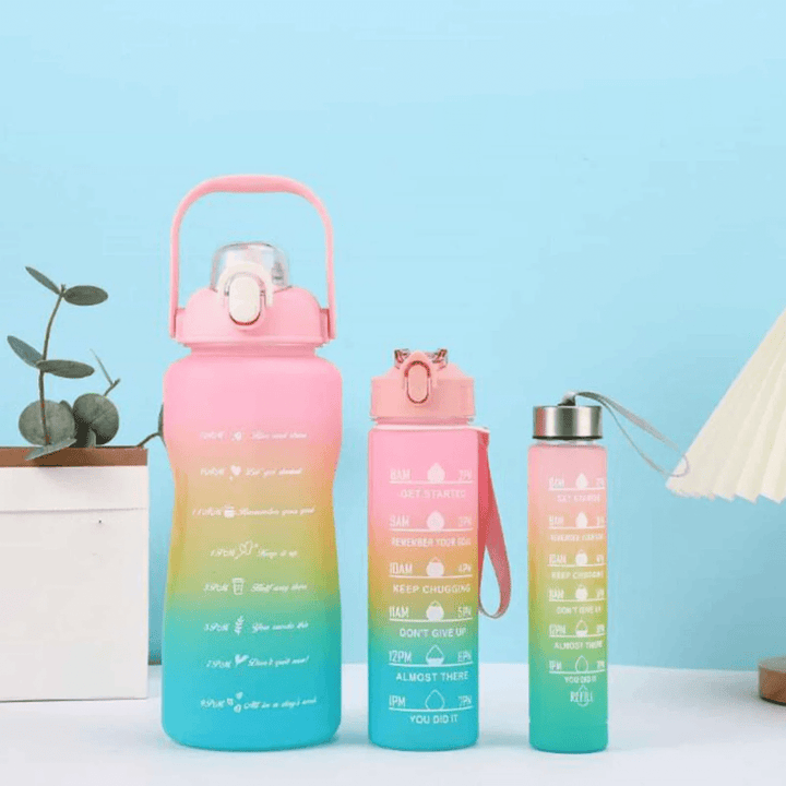 Large Capacity Gradient Water Bottle Set (3 Pcs)